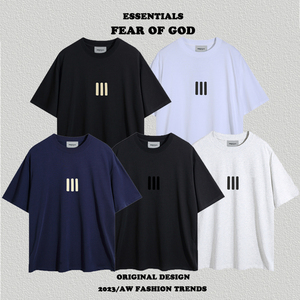 FEAR OF GOD第八季联名三条杠植绒正确版短袖T恤fog美式高街情侣