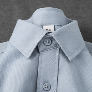 雾霾蓝纯色衬衫