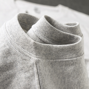 奶奶灰 浅灰色250g重磅美棉纯色圆领短袖t恤宽松休闲百搭男女tee