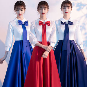 高端合唱演出礼服女学生诗歌朗诵钢琴古筝艺考指挥主持连衣裙日常