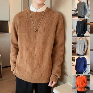 秋冬叠穿针织毛衣男搭配白衬衫外面的上衣青少年学生线衫外套帅气