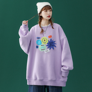 香芋紫卫衣女春