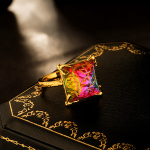 哈利波特指环欧美复活石戒指女设计小众高级感镀金人工宝石开口戒