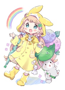 日本插画师软萌可爱q版女生女孩人物手绘板绘动漫画图集素材图片