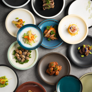 日式创意特色西餐盘菜盘家用陶瓷沙拉盘酒店高级冷菜盘子小碟骨碟