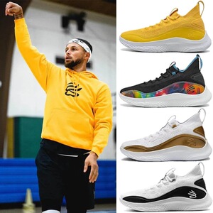 ua库里8代篮球鞋男鸳鸯黑白金curry 8黑彩虹白蓝生日黄粉女战靴4