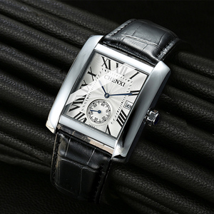 chenxi复古男士手表男网红同款坦克长方形男表商务休闲防水石英表