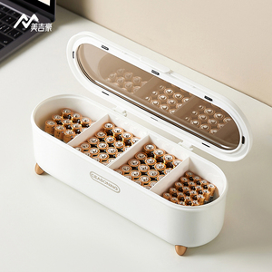 电池收纳盒神器5号7号通用防水塑料透明大容量分格储物盒家用桌面分类