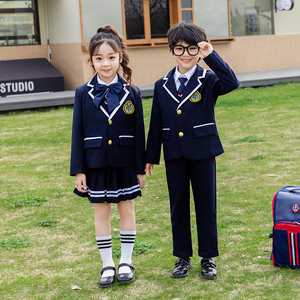 小学生班服春秋款儿童西服演出表演服花童英伦礼服幼儿园园服校服