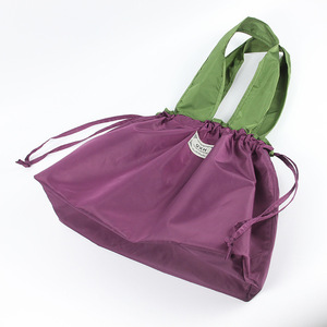 便携折叠购物袋可束口拉绳尼龙旅行环保袋超市购物买菜