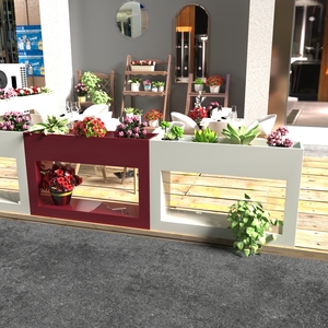 hjscyq888淘宝户外铁艺花箱组合餐厅花槽隔断售楼部