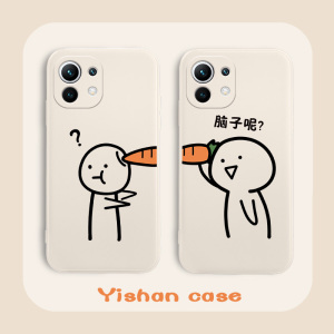 人mi9趣味k40硅胶红米note10pro脑子呢4g情侣5g表情十直角边九软男女