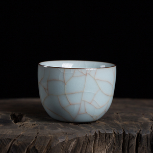 龙泉青瓷王利军主人杯开片可养陶瓷品茗杯功夫茶杯单杯高端小茶碗