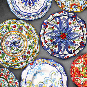 北欧盘子套装组合牛排盘子西餐盘家用菜盘子创意波西米亚陶瓷餐具