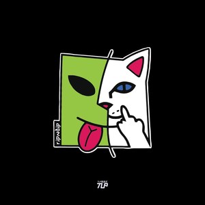 tlp反光车贴 ripndip潮牌滑板中指猫外星人宠物猫艺术卡通贴纸