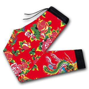 2021新款春上新男士长裤子东北潮流网红大花裤男秋裤红色男裤子