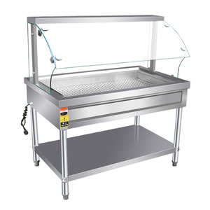 不锈钢商用快餐保温蒸菜台包子馒头小碗菜台熟食卤菜加热打菜台车