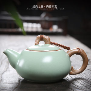 陶瓷茶壶小号功夫茶具泡茶壶汝窑石瓢壶开片可养汝瓷大单壶手抓壶