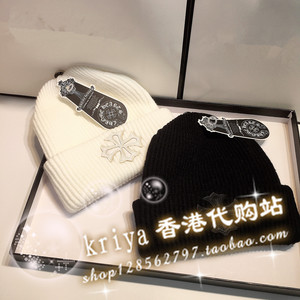 代购chrome hearts克罗心针织帽冬季韩版保暖毛线帽子冷帽男女潮