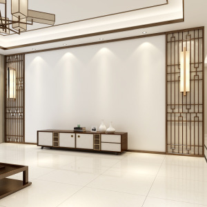 新中式实木格栅镂空花格电视背景墙隔断屏风装修饰雕花仿古护墙板