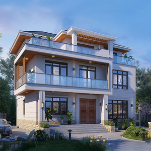 新款三层农村自建现代别墅设计图纸网红二层半户型房子效果图施工