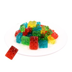 妖姬0001淘宝乐潮积木软糖水果拼图软糖乐高qq糖果味零食糖果4d积木