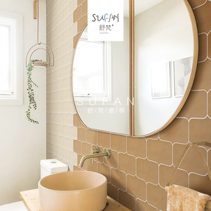 现代简约异型砖侘寂风吧台厨房卫生间墙面砖灯笼砖厕所阳台瓷砖