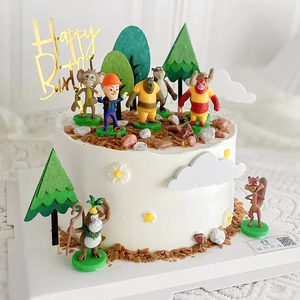 熊出没蛋糕摆件装饰品熊大熊二光头强网红卡通儿童生日蛋糕配件