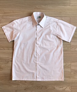 二手七八十年代老式绿叶牌男士夏季白色涤棉短袖衬衫衣怀旧老服装