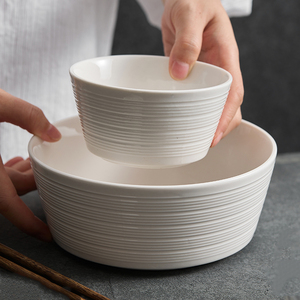 碗家用2023新款简约陶瓷日式米饭白色碗餐具吃饭碗高级汤碗面碗