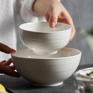 碗家用陶瓷白色米饭碗日式餐具套装吃饭碗汤碗面碗新款简约高级感