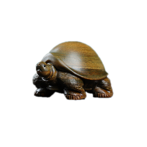 绿檀木雕乌龟壳手把件富甲天下把玩件将军龟文玩雕刻工艺品茶宠