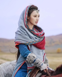 出租影人时尚影视剧东宫小枫西洲蓝色骑马装同款古装高定版带配饰