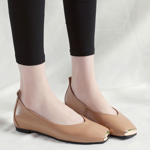 花卉 百丽女鞋官方旗舰店正品官网2022新款真皮软面单鞋女式皮鞋