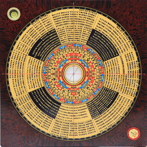 罗盘 崇道堂过路阴阳罗盘9寸专业风水盘纯铜金锁玉关盘指南针