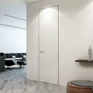极简门无边框隐形门暗门室内可刷漆涂料门卧室隐框平开通顶铝木门