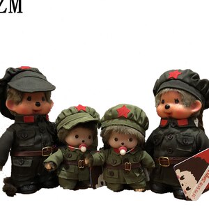 童话蒙奇奇红军公仔情侣军装毛绒玩具婚庆压床退伍布娃娃一对礼物