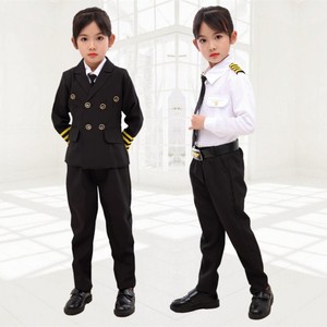 儿童小空姐演出服男女飞行员制服男童飞机师中国机长空军表演套装