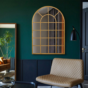 欧式假窗艺术镜做旧仿古镜餐边装饰镜玄关镜壁炉壁挂镜创意镜定制