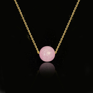 香港安伯曼猫眼紫锂辉圆珠稳定夫妻感情路路通项链8-9mm