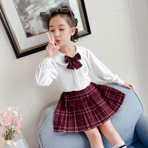 儿童沙华jk制服裙正版全套女童中大童幼稚园小学生学院风校服套装
