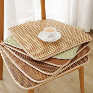 藤凉席坐垫夏季餐椅垫夏天办公室椅子垫汽车防滑透气藤编垫子夏凉
