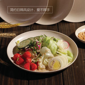 日式小麦盘子环保家用装菜盘微波炉可用创意餐盘餐具定制logo图案