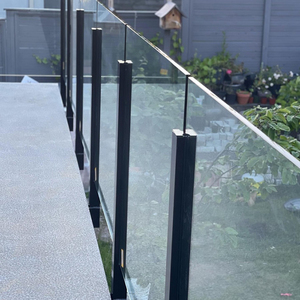楼梯扶手护栏 玻璃扶手栏杆不锈钢阳台护栏室外现代简约黑色栏杆