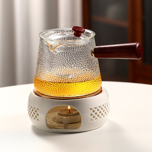 蜡烛煮茶炉水果玫瑰养生加热底座温茶器玻璃茶具套装花茶壶温茶炉