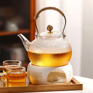 花茶壶蜡烛加热煮茶玫瑰养生壶秋冬下午茶日式温茶器水果茶具套装