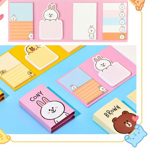 便利贴便签本留言条韩国可爱布朗熊可妮兔莎莉鸡侧边电脑留言板