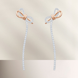 swarovski施华洛世奇正品耳钉女玫瑰金蝴蝶结耳饰女生礼物5447083