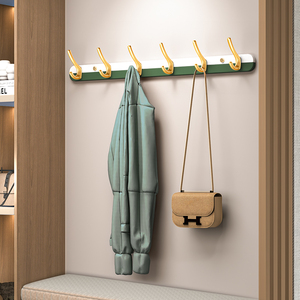 挂衣钩进门玄关墙上壁挂衣架入户墙壁门后挂钩衣帽钩衣服排钩打孔