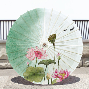 油纸伞古典舞蹈道具江南防雨防晒实用手工传统古风汉服装饰伞荷花